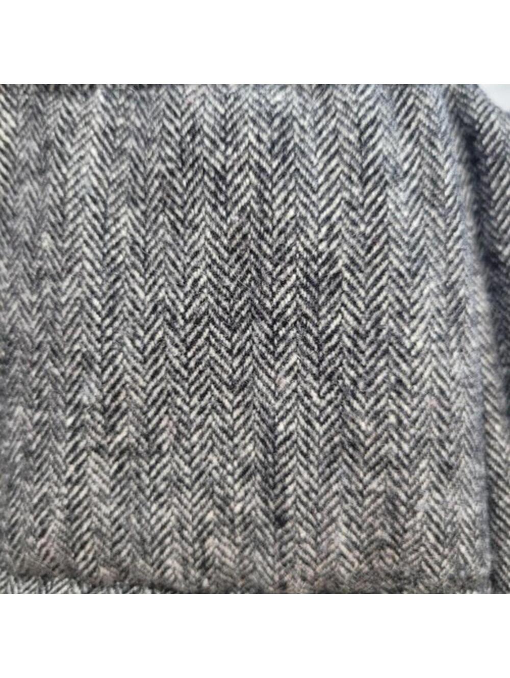 Old Navy Women Quilted Puffer Vest Gray Herringbone Wool Blend Fleece Size XS - Picture 3 of 10